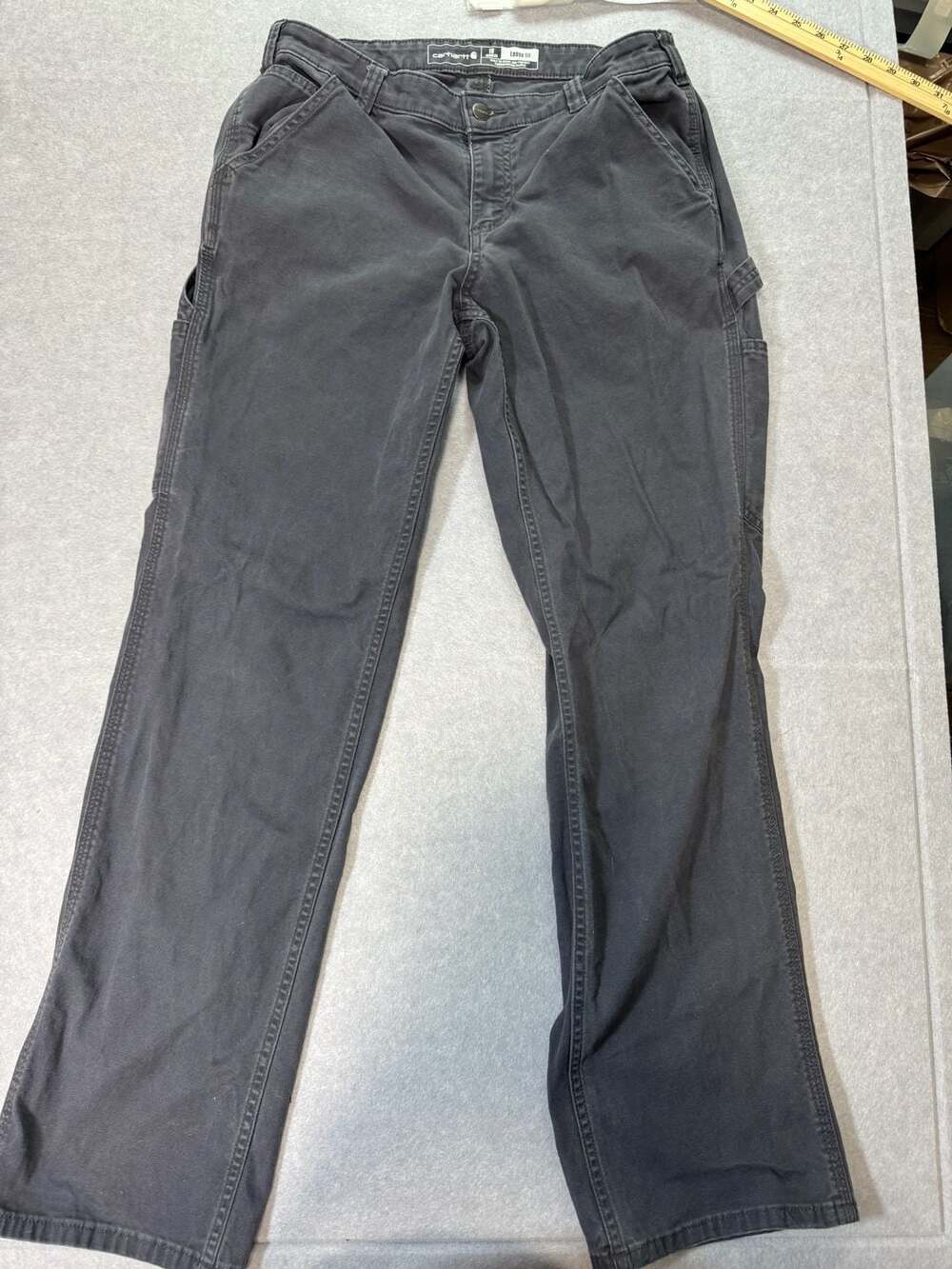 Carhartt Loose Fit Carpenter Work Pants Womens 10R Gray Insect Shield